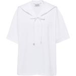 Camisas blancas de algodón de manga corta manga corta Miu Miu para mujer 