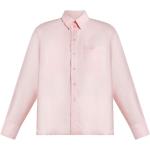 Camisas rosa pastel de tencel de manga larga manga larga con logo Lacoste talla XS para mujer 