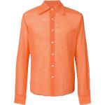 Camisas naranja de algodón de manga larga manga larga talla S para hombre 