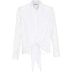 Camisas blancas de algodón de manga larga manga larga de encaje Amir Slama para mujer 