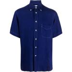 Camisas azules de algodón de lino  manga corta Pierre Cardin para hombre 