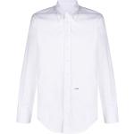 Camisas blancas de algodón de manga larga manga larga con logo Dsquared2 para hombre 
