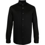 Camisas negras de tencel de manga larga manga larga Armani Emporio Armani para hombre 