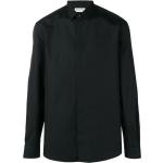 Camisas negras de algodón de manga larga manga larga Saint Laurent Paris para hombre 
