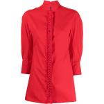 Camisas rojas de algodón cuello Mao rebajadas tres cuartos con cuello alto talla L para mujer 