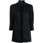 Camisas negras de algodón cuello Mao rebajadas tres cuartos talla L para mujer 