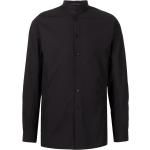 Camisas negras de algodón cuello Mao rebajadas manga larga talla XL para hombre 