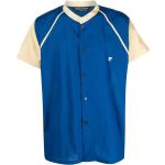Camisas azules de algodón de cuello alto manga corta con cuello alto con logo Pierre Cardin talla L para hombre 
