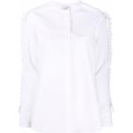 Camisas blancas de algodón cuello Mao rebajadas manga larga Coperni con volantes talla XS para mujer 