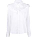 Camisas blancas de algodón doble cuello tallas grandes manga larga para mujer 