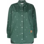 Camisas estampadas verdes de algodón rebajadas manga larga con logo KENZO talla S para mujer 
