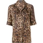 Camisas estampadas marrones de seda media manga leopardo Dolce & Gabbana talla XL para mujer 