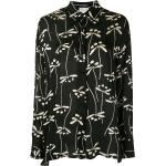 Camisas estampadas negras de seda manga larga floreadas chanel con motivo de flores talla XL para mujer 