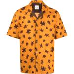 Camisas estampadas naranja de algodón rebajadas manga corta floreadas Paul Smith Paul con motivo de flores para hombre 