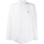 Camisas blancas de lino de manga larga manga larga con logo Ralph Lauren Polo Ralph Lauren para hombre 