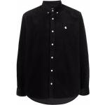 Camisas negras de algodón de manga larga rebajadas manga larga con logo Carhartt Work In Progress para hombre 