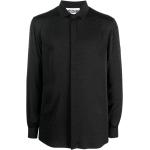 Camisas negras de viscosa de manga larga manga larga con logo MOSCHINO para hombre 