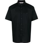 Camisas negras de algodón de manga corta rebajadas manga corta con logo Tommy Hilfiger Sport para hombre 