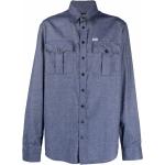 Camisas azules de algodón de manga larga rebajadas manga larga con logo Dsquared2 talla 3XL para hombre 