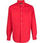 Camisas rojas de algodón de manga larga manga larga con logo Ralph Lauren Polo Ralph Lauren para hombre 