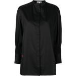 Camisas negras de algodón cuello Mao rebajadas manga larga talla XL para mujer 