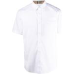 Camisas blancas de algodón de manga corta manga corta con logo Burberry para hombre 