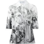 Camisas blancas de algodón de manga corta rebajadas manga corta floreadas Off-White con motivo de flores talla M para mujer 