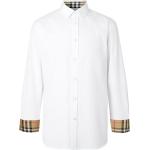 Camisas blancas de algodón de manga larga manga larga vintage Burberry para hombre 