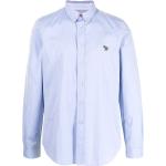 Camisas azules de algodón de manga larga manga larga con logo Paul Smith Paul para hombre 