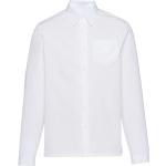 Camisas blancas de algodón de manga larga manga larga con logo Prada talla XL para hombre 