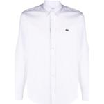 Camisas blancas de algodón de manga larga manga larga con logo Lacoste para hombre 