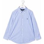Camisas azules de algodón de manga larga infantiles con rayas Ralph Lauren Lauren para niño 
