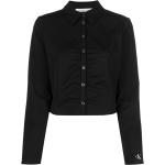 Camisas negras de poliester de manga larga rebajadas manga larga con logo Calvin Klein Jeans talla XS para mujer 