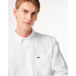 Camisas blancas de lino de lino  Lacoste para hombre 