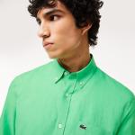 Camisas verdes de lino de lino  Lacoste talla M para hombre 