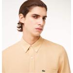 Camisas beige de lino de lino  Lacoste para hombre 