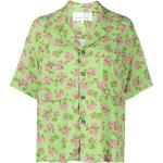 Camisas verdes de viscosa de manga corta rebajadas manga corta floreadas Natasha Zinko con motivo de flores talla L para mujer 
