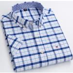 Camisas de algodón de manga corta tallas grandes manga corta Clásico con rayas talla 3XL para hombre 