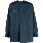 Camisas azul marino de algodón cuello Mao rebajadas manga larga ASPESI talla L para hombre 