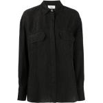 Camisas orgánicas negras de lino de manga larga rebajadas manga larga de punto BARENA talla XL para mujer 