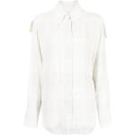 Camisas blancas de viscosa de manga larga rebajadas manga larga a cuadros con volantes talla XL para mujer 