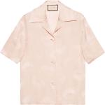 Camisas rosas de seda de manga corta manga corta Gucci talla L para mujer 