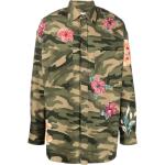 camisa floral con estampado militar