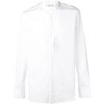 Camisas blancas de algodón de manga larga manga larga con cuello alto formales Saint Laurent Paris para hombre 