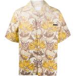 Camisas estampadas amarillas de algodón floreadas Prada con motivo de flores talla M para hombre 