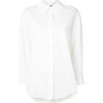 Camisas blancas de algodón de manga larga manga larga asimétrico para mujer 