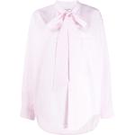 Camisas rosas de algodón de manga larga tallas grandes manga larga con logo Balenciaga con lazo talla S para mujer 
