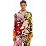 Camisas estampadas multicolor de seda manga larga Desigual con motivo de orquídeas talla XL para mujer 