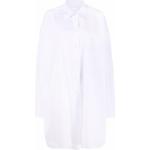 Camisas blancas de algodón de manga larga por la rodilla manga larga con escote asimétrico Maison Martin Margiela para mujer 