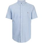 Camisas oxford azules de algodón manga corta con logo Ralph Lauren Polo Ralph Lauren para hombre 